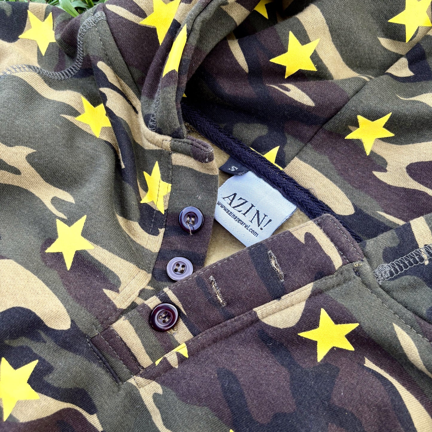 Star Print Henley Hoodie